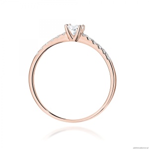 Pierścionek W0588 Diament 0,15ct różowe złoto
