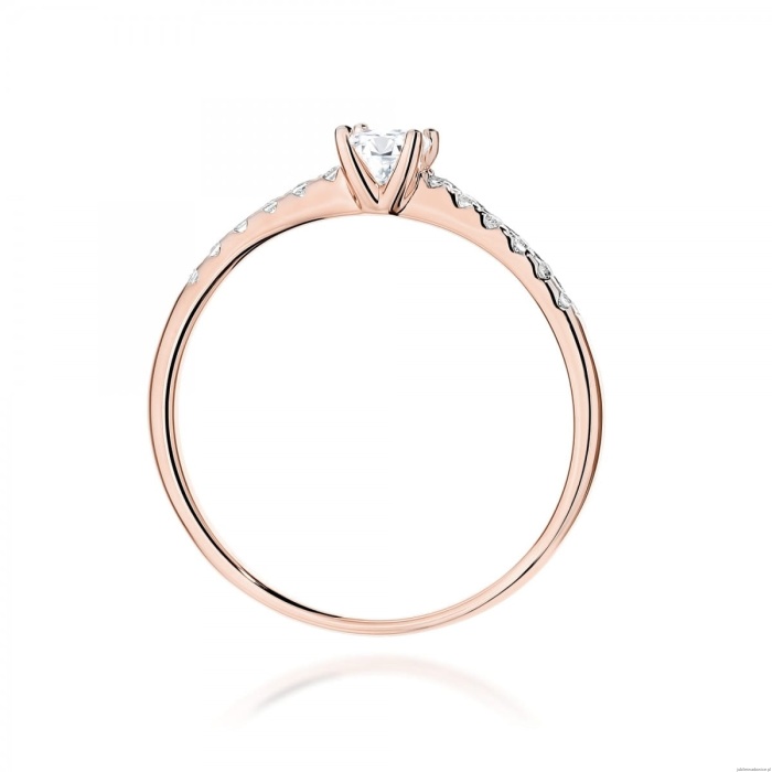 Pierścionek W0588 Diament 0,15ct różowe złoto