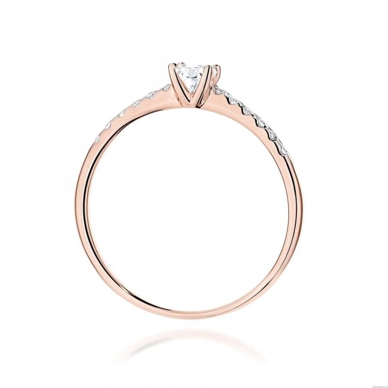 Pierścionek W0588 Diament 0,15ct różowe złoto