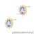 Kolczyki K0514 Tanzanit 2 x 0,40ct żółte złoto sztyft zakręcany