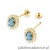 Kolczyki K0514 Topaz London Blue 2 x 0,50ct żółte złoto sztyft zakręcany