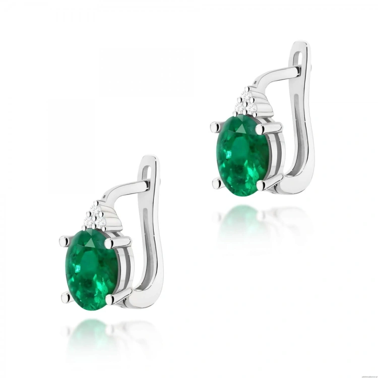 Kolczyki K0308 Szmaragd 2 x 0,80ct białe złoto