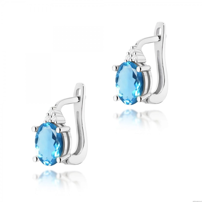 Kolczyki K0308 Topaz 2 x 0,90ct białe złoto