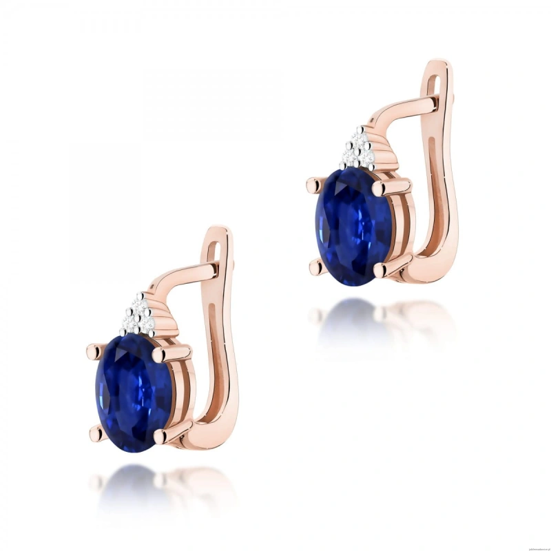 Kolczyki K0308 Szafir 2 x 0,90ct różowe złoto