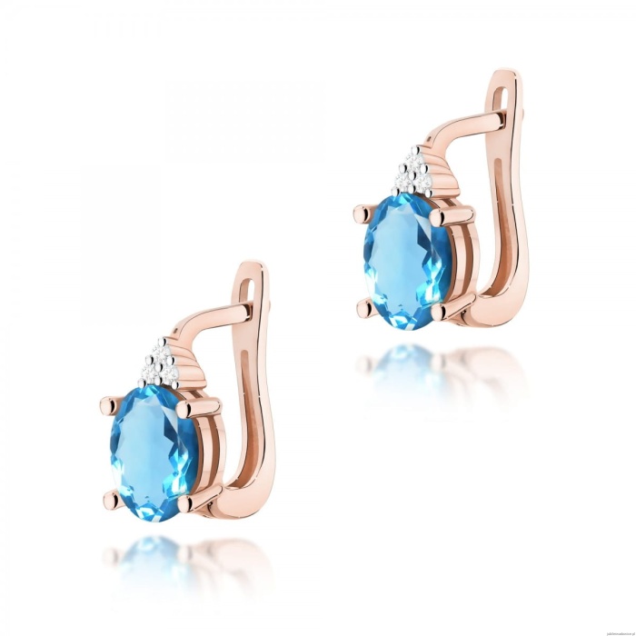 Kolczyki K0308 Topaz 2 x 0,90ct różowe złoto
