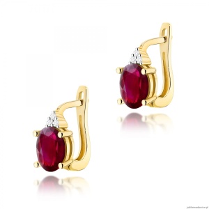 Kolczyki K0308 Rubin 2 x 1,00ct żółte złoto