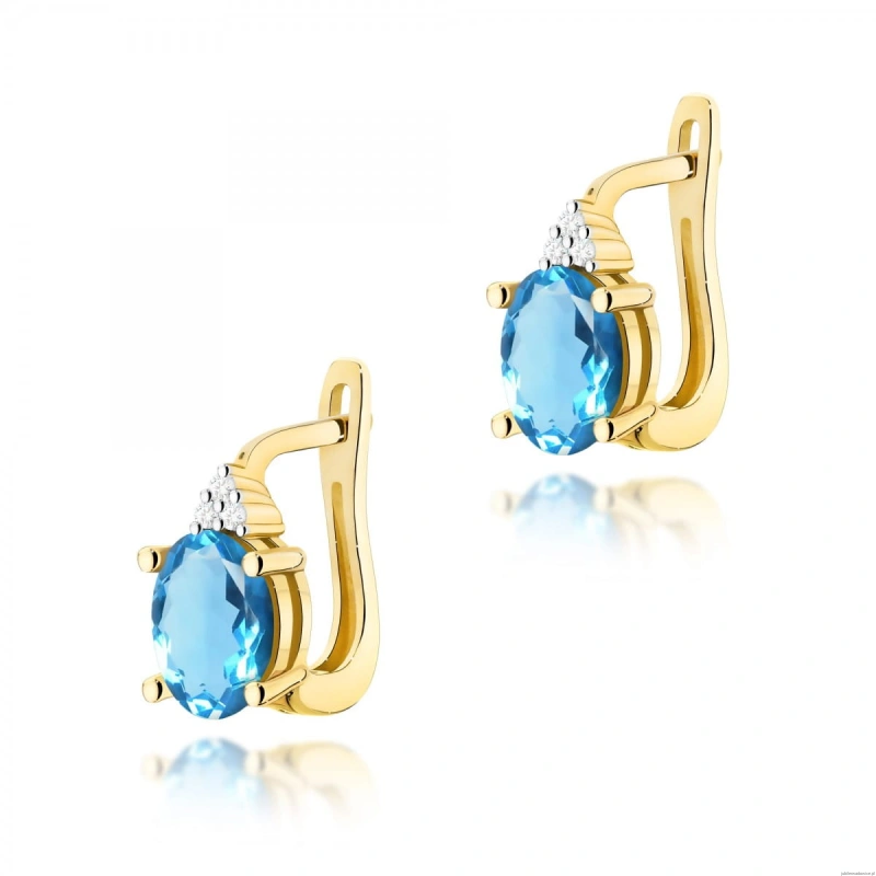 Kolczyki K0308 Topaz 2 x 0,90ct żółte złoto