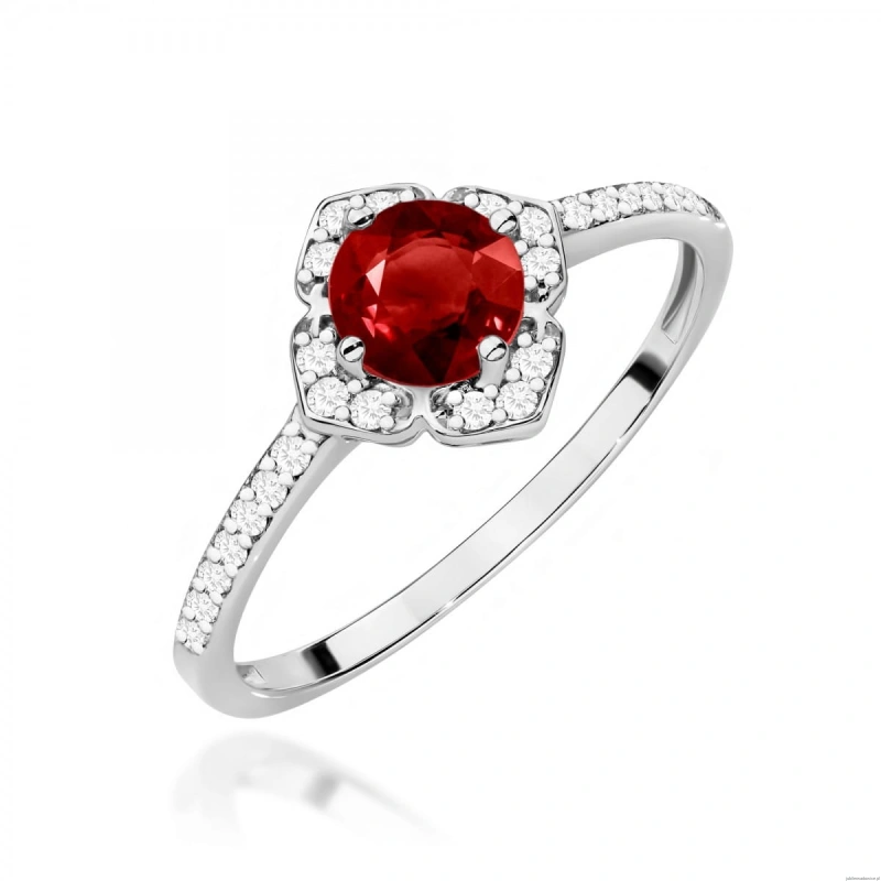 Pierścionek W0603 Granat 0,60ct białe złoto