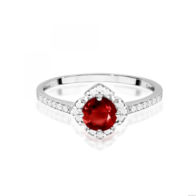 Pierścionek W0603 Granat 0,60ct białe złoto