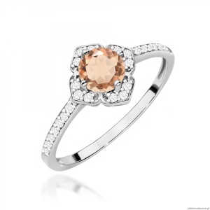 Pierścionek W0603 Morganit 0,40ct białe złoto