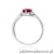 Pierścionek W0603 Rodolit 0,60ct białe złoto