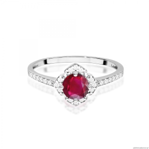 Pierścionek W0603 Rubin 0,60ct białe złoto