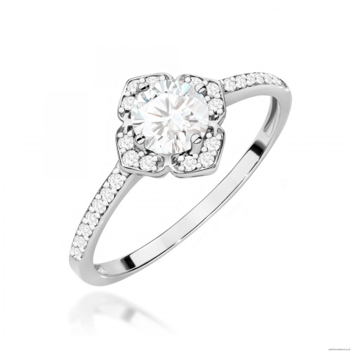 Pierścionek W0603 Białym Szafir 0,60ct białe złoto