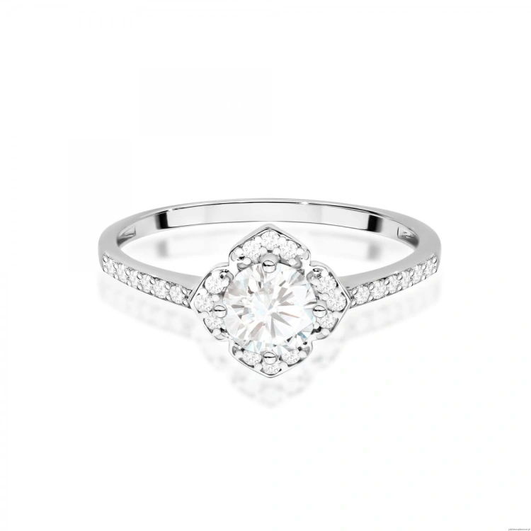 Pierścionek W0603 Białym Szafir 0,60ct białe złoto