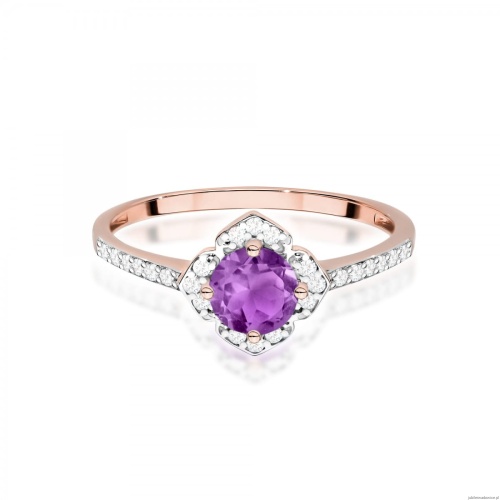 Pierścionek W0603 Ametyst 0,50ct różowe złoto