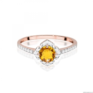 Pierścionek W0603 Cytryn 0,50ct różowe złoto