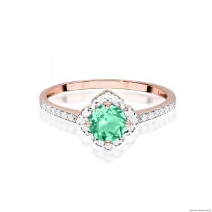 Pierścionek W0603 Szmaragd 0,50ct różowe złoto