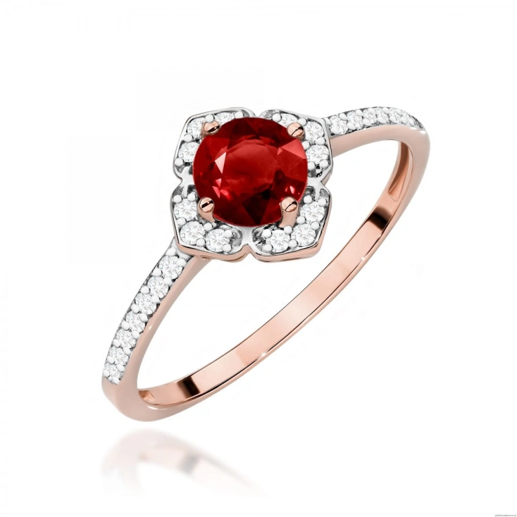 Pierścionek W0603 Granat 0,60ct różowe złoto