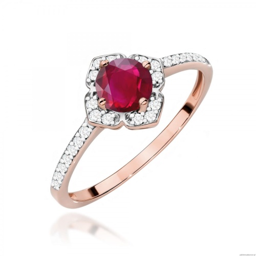 Pierścionek W0603 Rubin 0,60ct różowe złoto