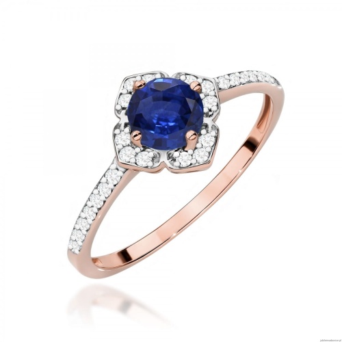 Pierścionek W0603 Szafir 0,50ct różowe złoto