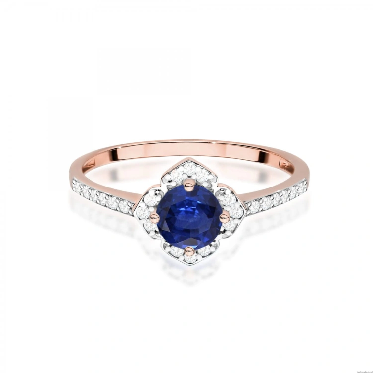 Pierścionek W0603 Szafir 0,50ct różowe złoto