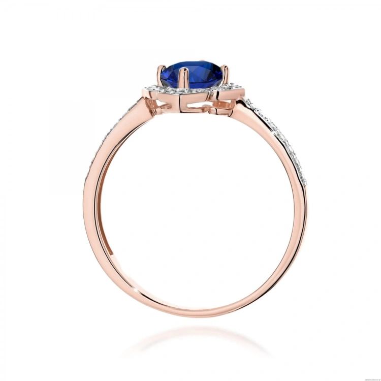 Pierścionek W0603 Szafir 0,50ct różowe złoto