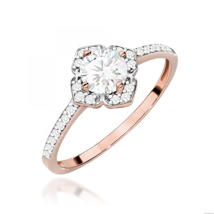 Pierścionek W0603 Białym Szafir 0,60ct różowe złoto