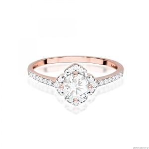 Pierścionek W0603 Białym Szafir 0,60ct różowe złoto