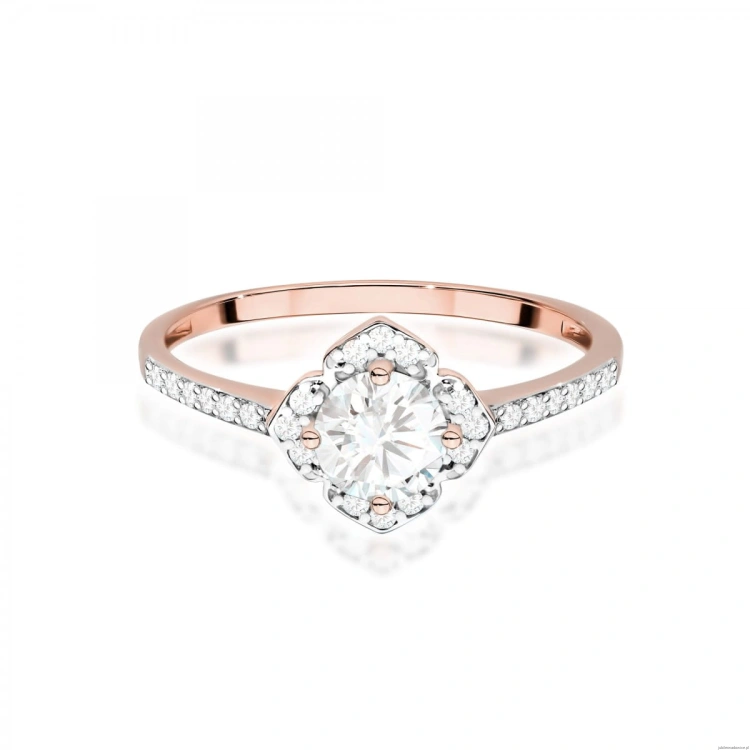 Pierścionek W0603 Białym Szafir 0,60ct różowe złoto