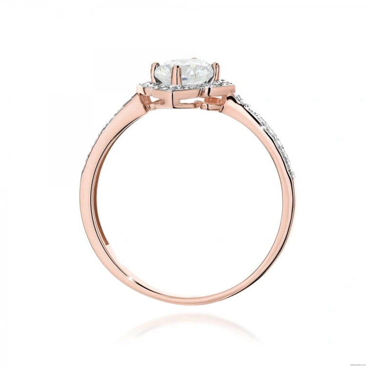 Pierścionek W0603 Białym Szafir 0,60ct różowe złoto