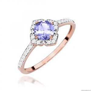 Pierścionek W0603 Tanzanit 0,50ct różowe złoto