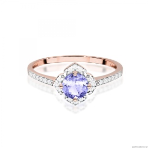 Pierścionek W0603 Tanzanit 0,50ct różowe złoto