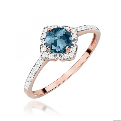 Pierścionek W0603 Topaz London Blue 0,50ct różowe złoto