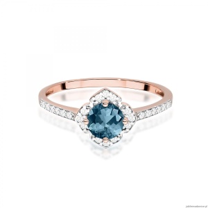 Pierścionek W0603 Topaz London Blue 0,50ct różowe złoto
