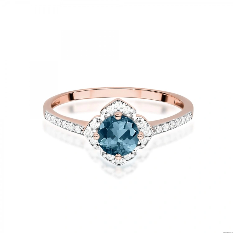 Pierścionek W0603 Topaz London Blue 0,50ct różowe złoto