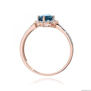 Pierścionek W0603 Topaz London Blue 0,50ct różowe złoto