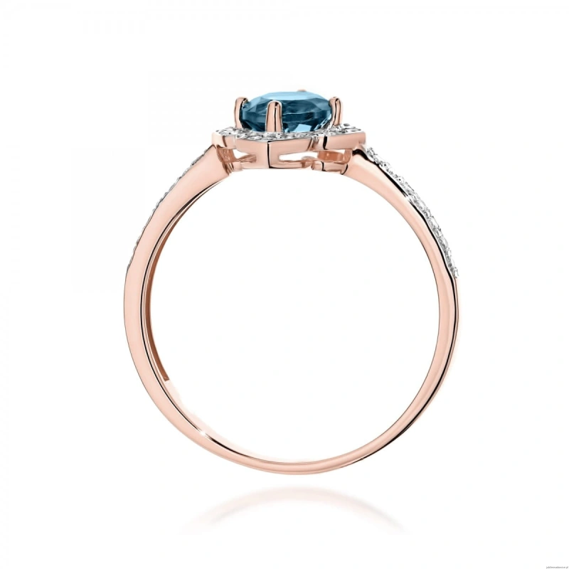 Pierścionek W0603 Topaz London Blue 0,50ct różowe złoto