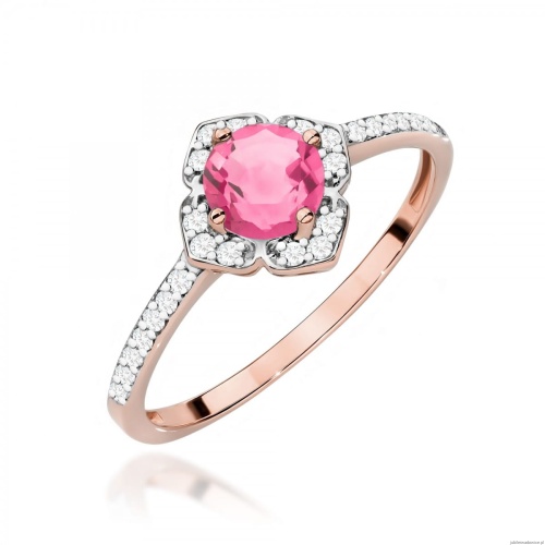Pierścionek W0603 Różowy Topaz 0,60ct różowe złoto