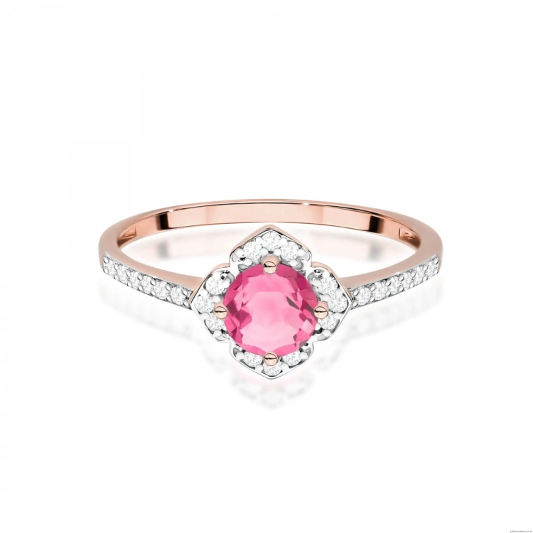 Pierścionek W0603 Różowy Topaz 0,60ct różowe złoto