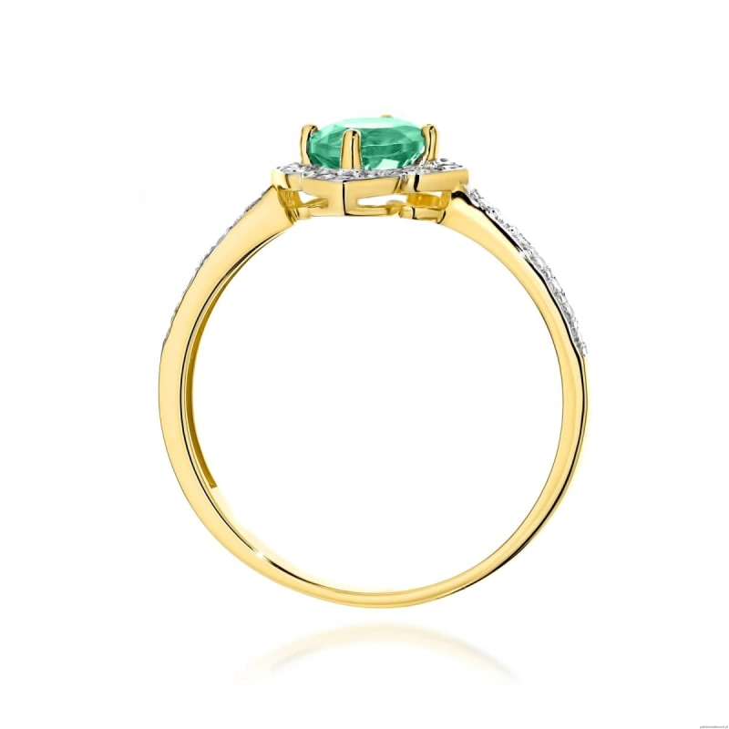 Pierścionek W0603 Szmaragd 0,50ct żółte złoto