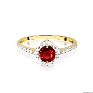 Pierścionek W0603 Granat 0,60ct żółte złoto