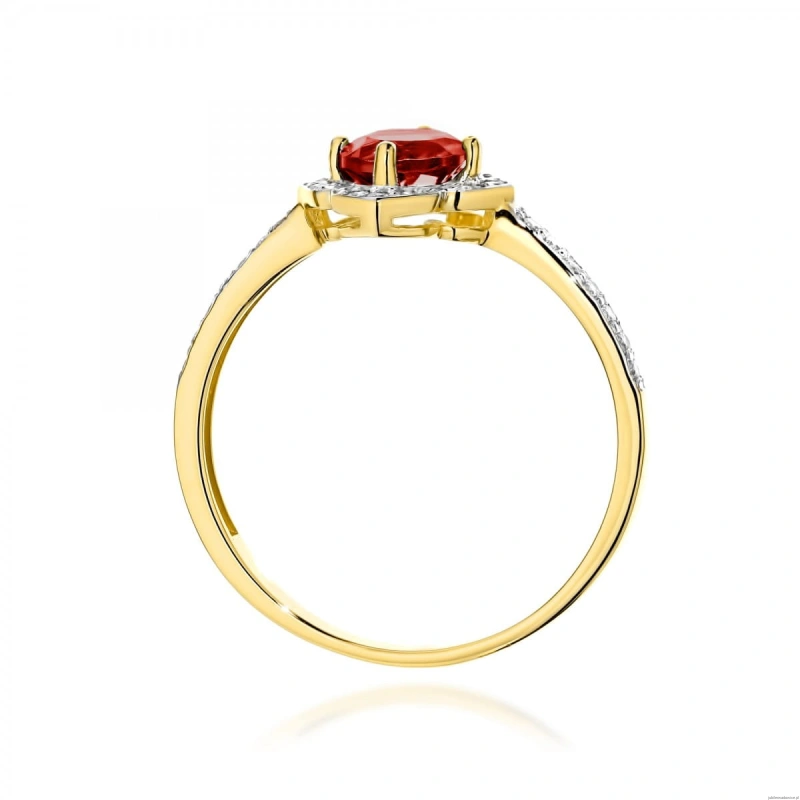 Pierścionek W0603 Granat 0,60ct żółte złoto