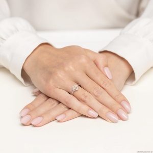 Pierścionek W0603 Morganit 0,40ct żółte złoto