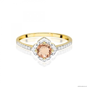 Pierścionek W0603 Morganit 0,40ct żółte złoto