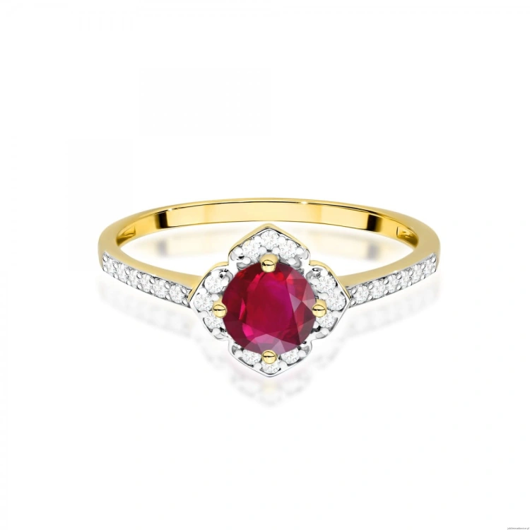 Pierścionek W0603 Rubin 0,60ct żółte złoto