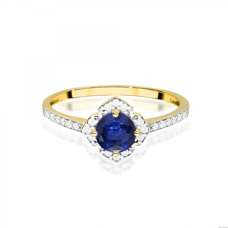 Pierścionek W0603 Szafir 0,50ct żółte złoto