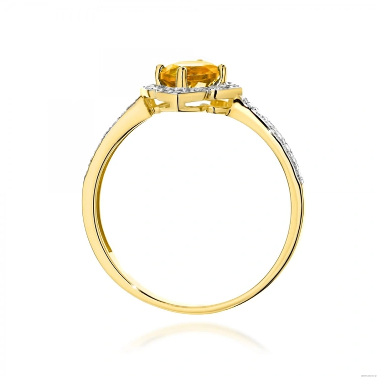 Pierścionek W0603 Cytryn 0,50ct żółte złoto