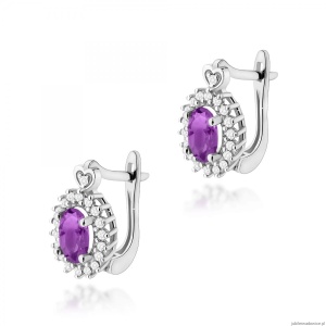 Kolczyki K0312 Ametyst 2 x 0,80ct białe złoto