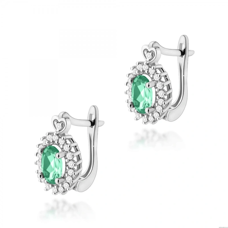 Kolczyki K0312 Szmaragd 2 x 0,40ct białe złoto