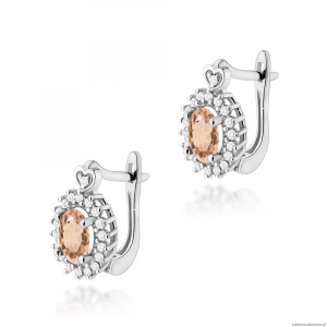Kolczyki K0312 Morganit 2 x 0,40ct białe złoto